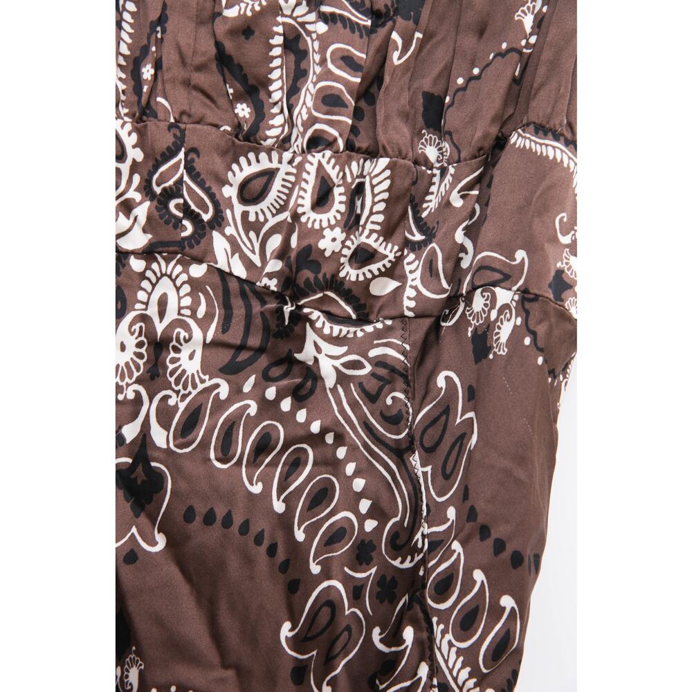 Sandro Bandana Brown Abstract Print Midi Dress - Picture 8 of 11